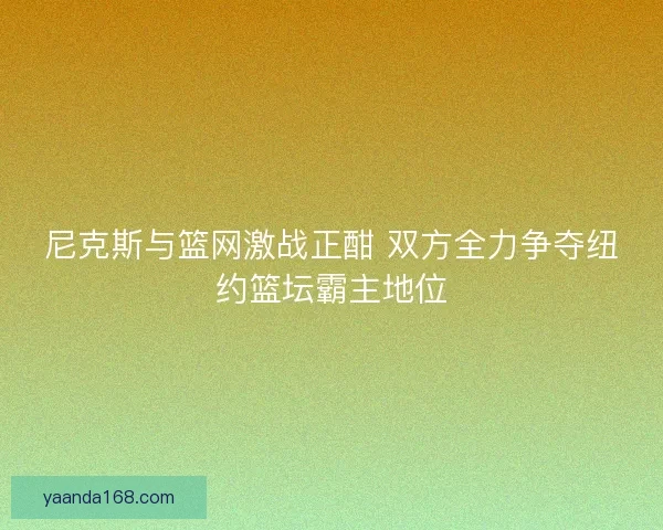 尼克斯与篮网激战正酣 双方全力争夺纽约篮坛霸主地位