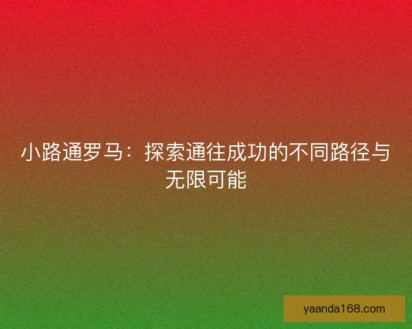 小路通罗马：探索通往成功的不同路径与无限可能